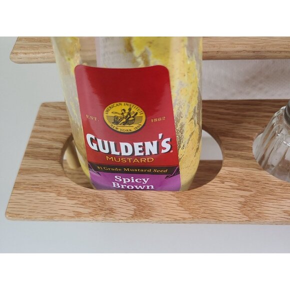 Wood Condiment Caddy Hand Made One Of A Kind W/ Paper Towel Holder - Picture 5 of 16